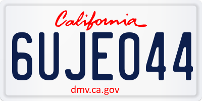 CA license plate 6UJE044
