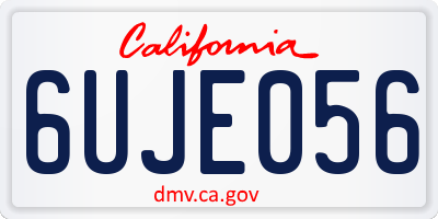 CA license plate 6UJE056