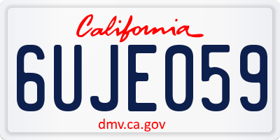 CA license plate 6UJE059