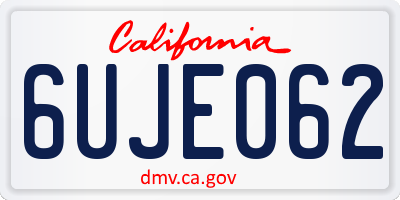 CA license plate 6UJE062