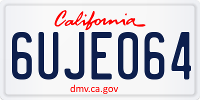 CA license plate 6UJE064