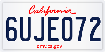 CA license plate 6UJE072
