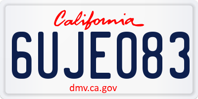 CA license plate 6UJE083