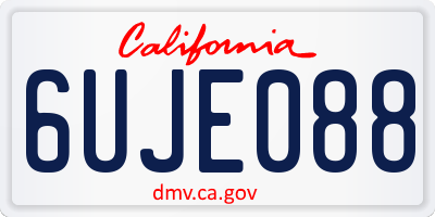 CA license plate 6UJE088
