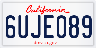 CA license plate 6UJE089