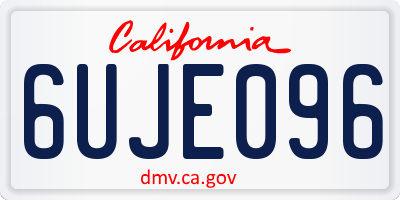 CA license plate 6UJE096
