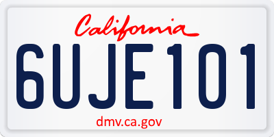 CA license plate 6UJE101