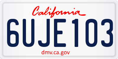 CA license plate 6UJE103