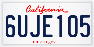 CA license plate 6UJE105