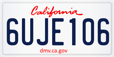 CA license plate 6UJE106
