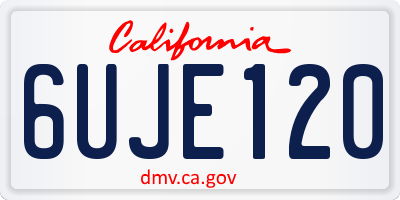 CA license plate 6UJE120