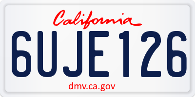 CA license plate 6UJE126