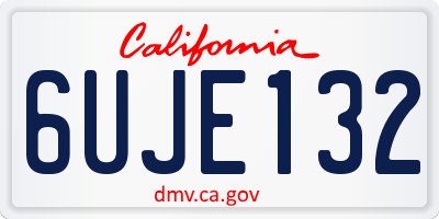 CA license plate 6UJE132