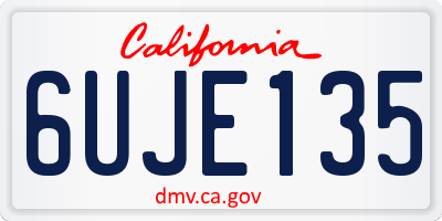 CA license plate 6UJE135
