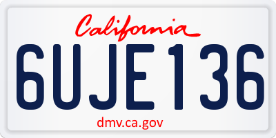 CA license plate 6UJE136
