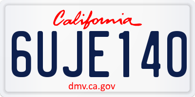 CA license plate 6UJE140