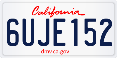 CA license plate 6UJE152