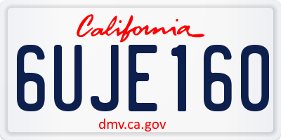 CA license plate 6UJE160