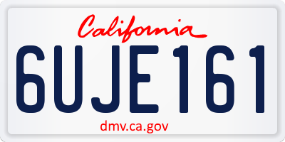 CA license plate 6UJE161