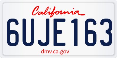 CA license plate 6UJE163