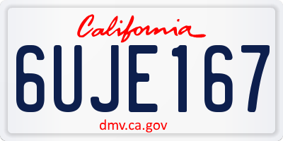 CA license plate 6UJE167