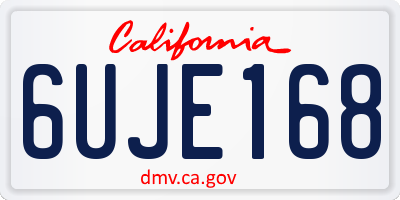 CA license plate 6UJE168