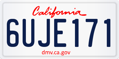 CA license plate 6UJE171