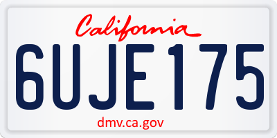 CA license plate 6UJE175