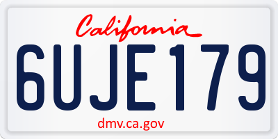 CA license plate 6UJE179