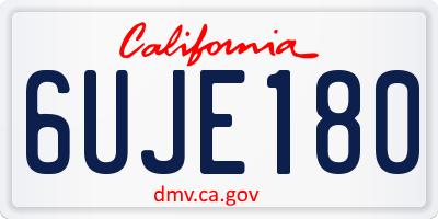CA license plate 6UJE180
