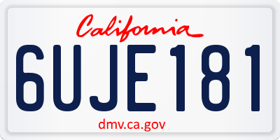 CA license plate 6UJE181