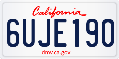 CA license plate 6UJE190
