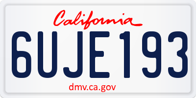 CA license plate 6UJE193