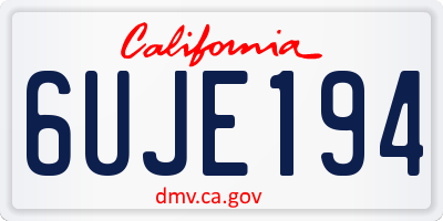 CA license plate 6UJE194