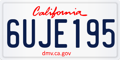 CA license plate 6UJE195