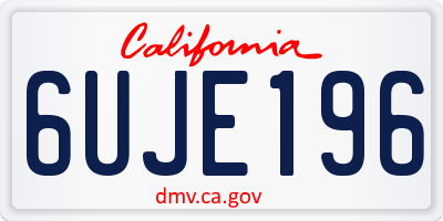 CA license plate 6UJE196