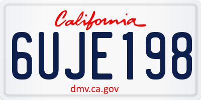 CA license plate 6UJE198