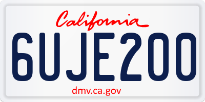 CA license plate 6UJE200