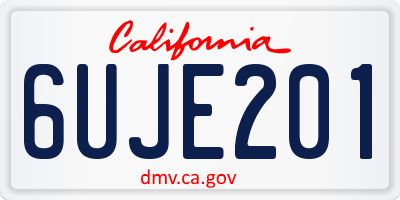 CA license plate 6UJE201