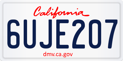 CA license plate 6UJE207
