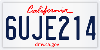 CA license plate 6UJE214