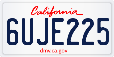 CA license plate 6UJE225