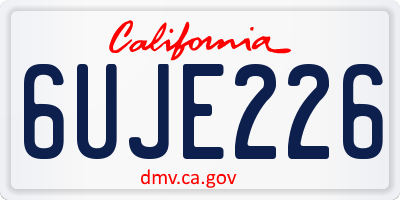 CA license plate 6UJE226