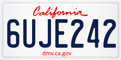CA license plate 6UJE242