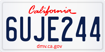 CA license plate 6UJE244