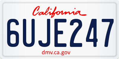 CA license plate 6UJE247