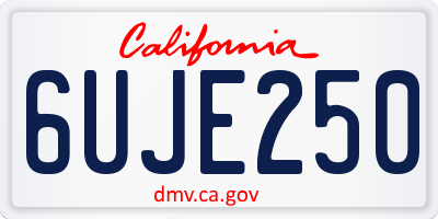 CA license plate 6UJE250
