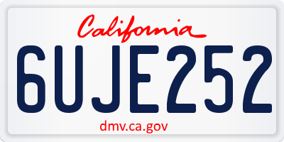 CA license plate 6UJE252