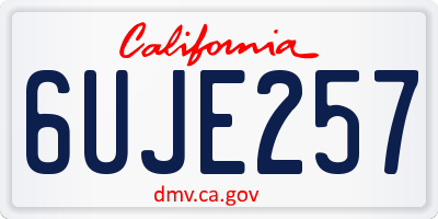 CA license plate 6UJE257