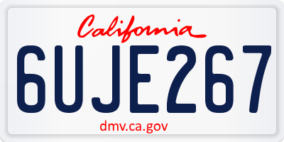CA license plate 6UJE267
